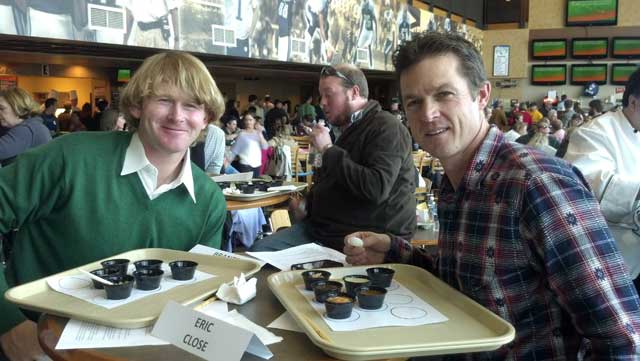 Golfer Brandt Snedeker and Actor Eric Close eat soup at Our Kids Soup Sunday